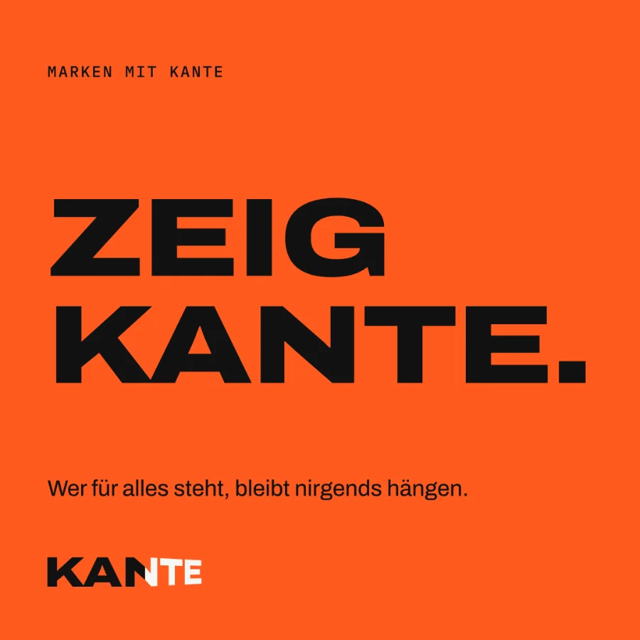 Instagram-Post auf Orange: Zeig Kante.